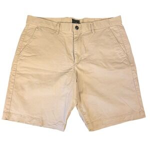 Gap Khakis Lived-In Short Mens 34 Tan Beige Chino Cotton Twill Flat Front Shorts